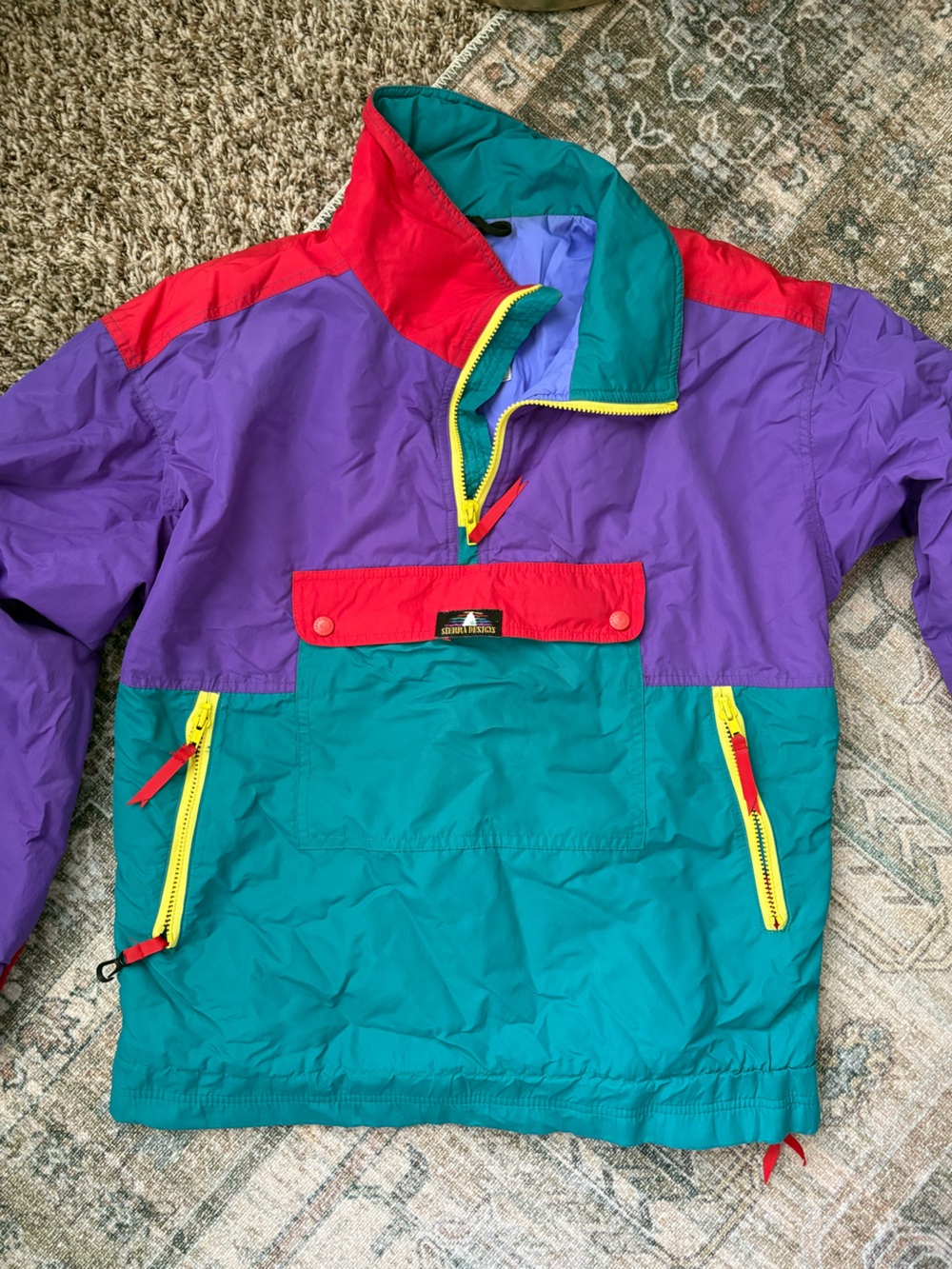 Vintage 1990s Sierra Designs Colorblock Anorak Pullover Windbreaker